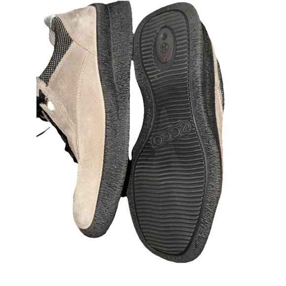 ECCO Tan Black Suede Lace Up Walking Comfort Sneakers Size 36 US 5 to 5.5 - Picture 6 of 6